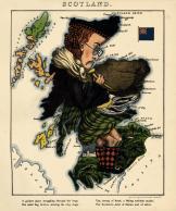 Scotland, Europe 1868c Geographic Fun Caricature Maps